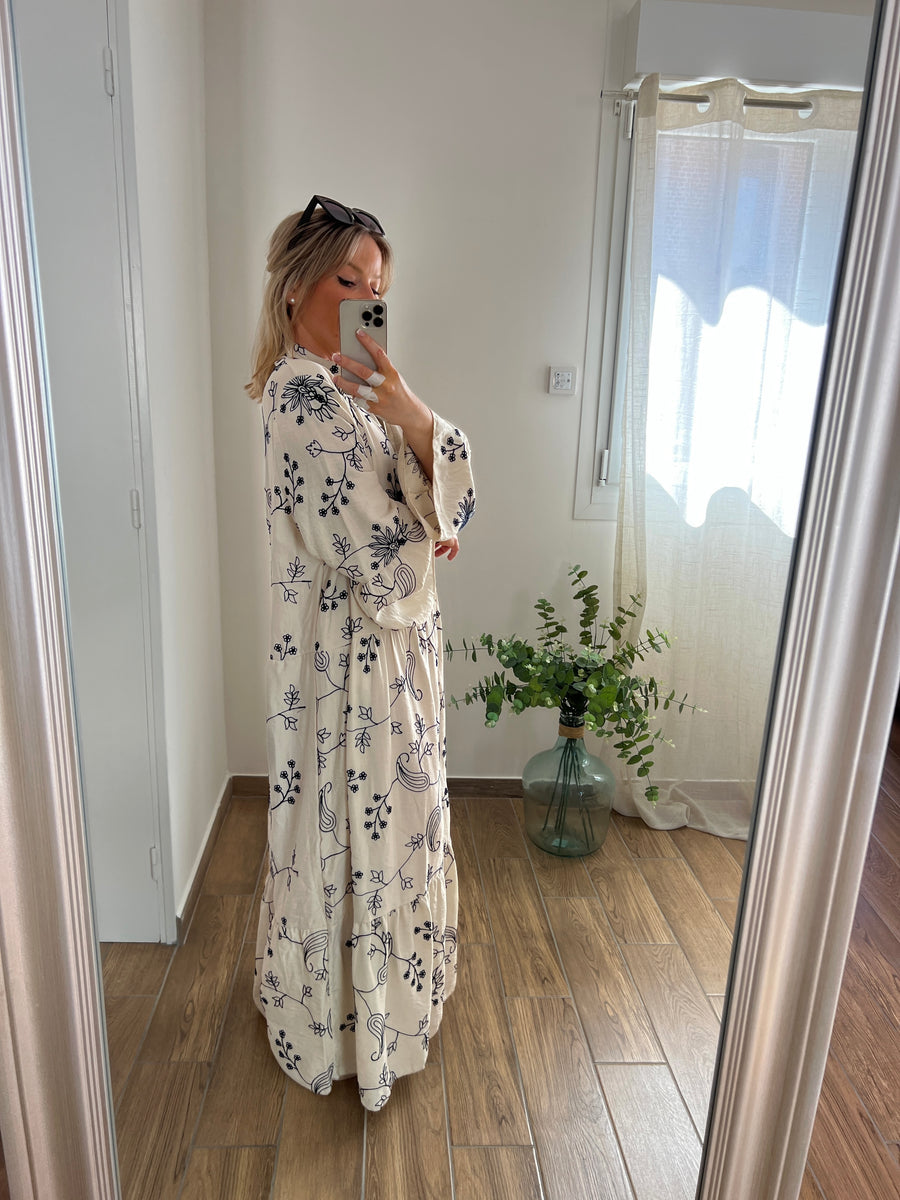 LA ROBE LONGUE MARINE & ECRU