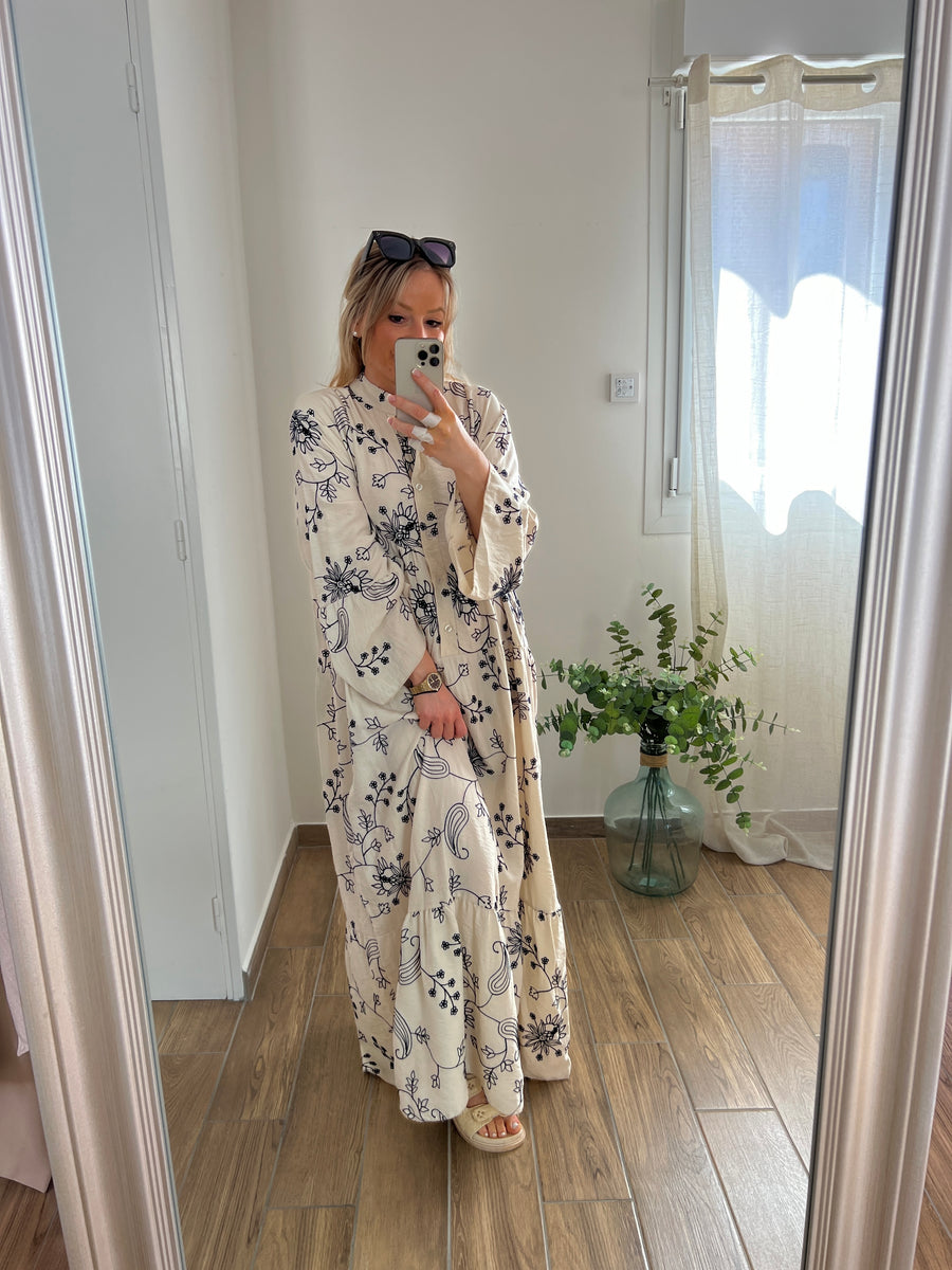 LA ROBE LONGUE MARINE & ECRU