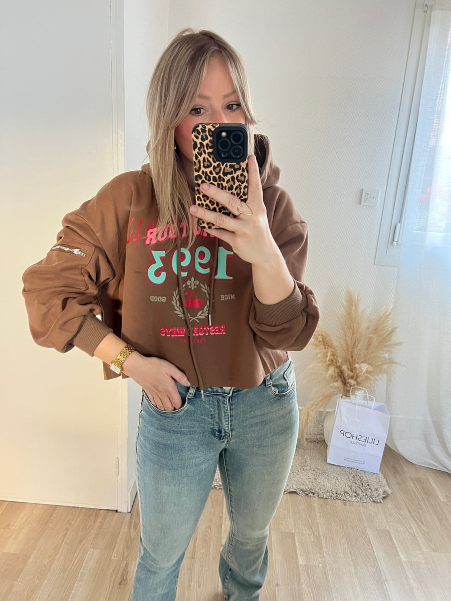 LE SWEAT À CAPUCHE MARRON