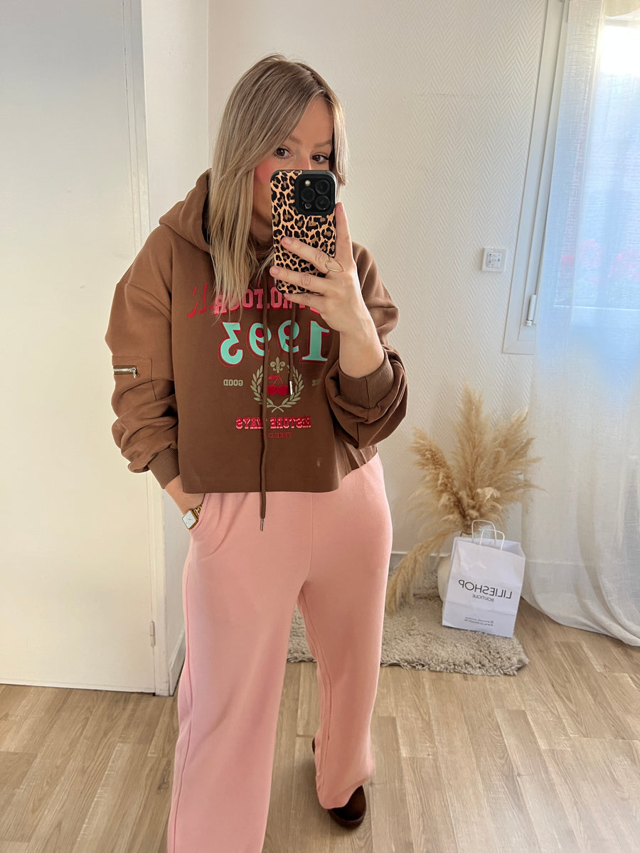 LE SWEAT À CAPUCHE MARRON