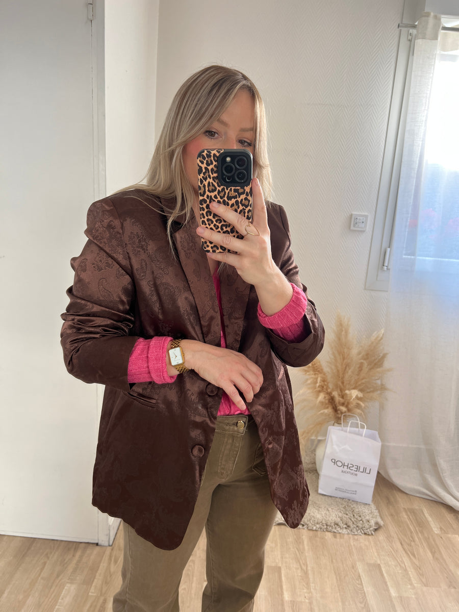 LE BLAZER SATIN MARRON