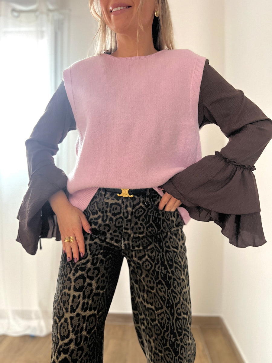 LE PULL RÉVERSIBLE DOUX ROSE