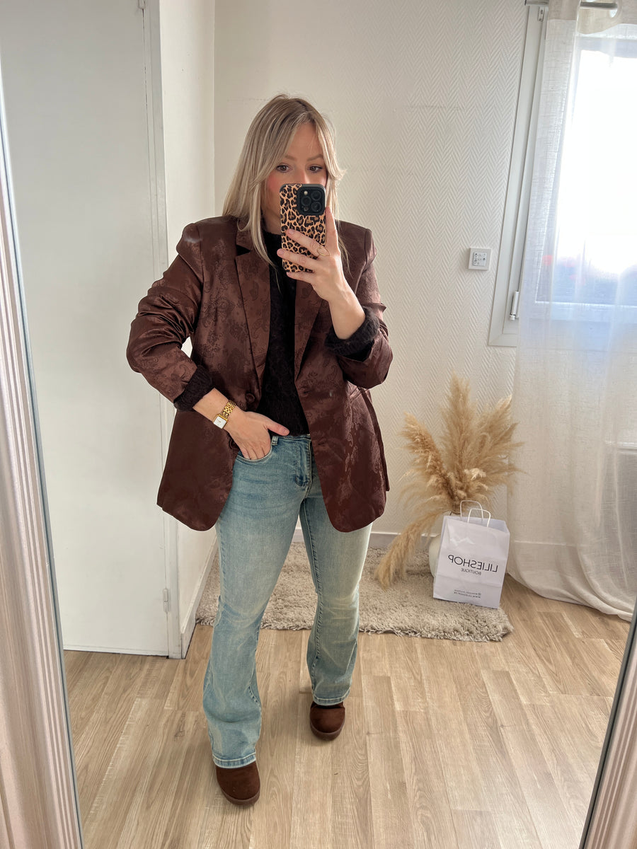 LE BLAZER SATIN MARRON