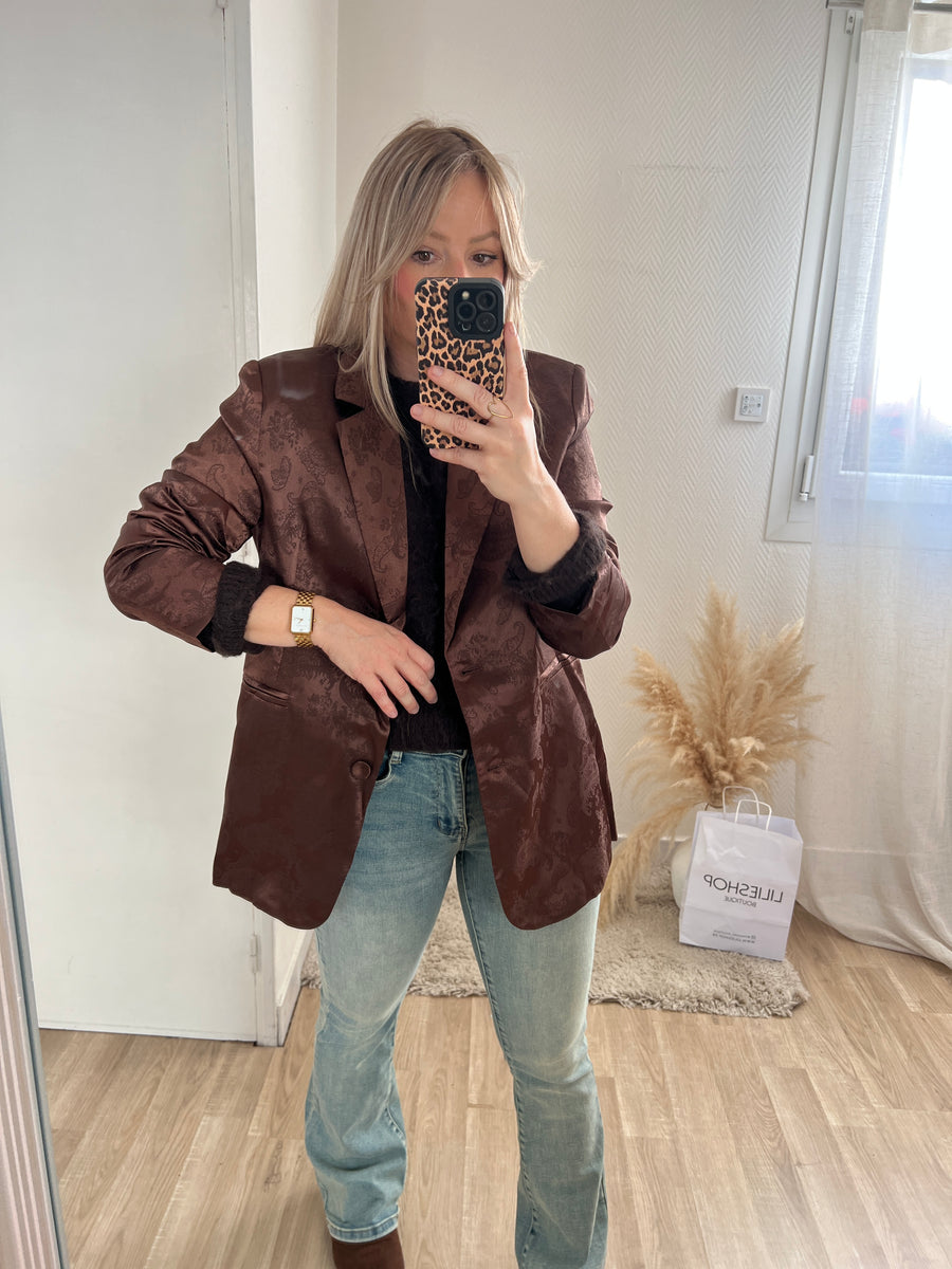 LE BLAZER SATIN MARRON