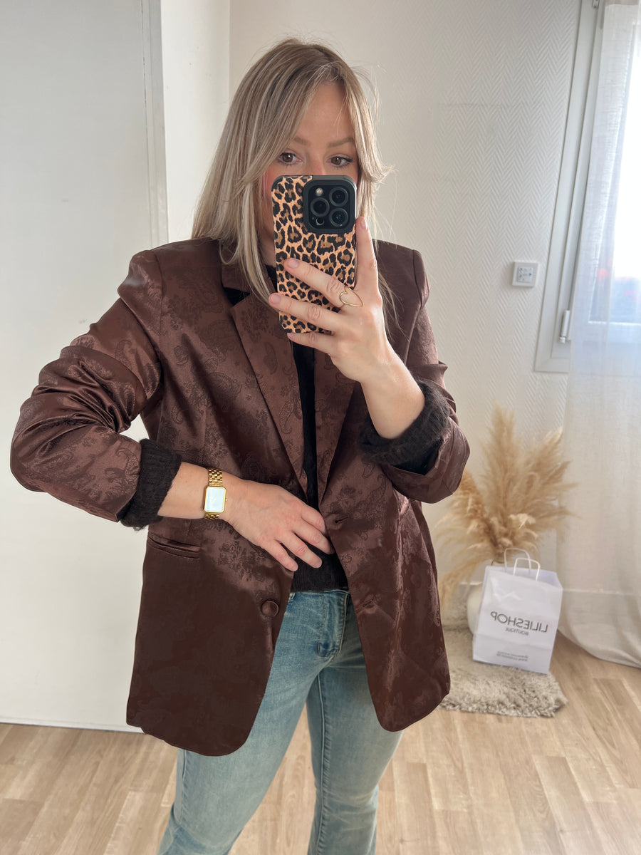 LE BLAZER SATIN MARRON