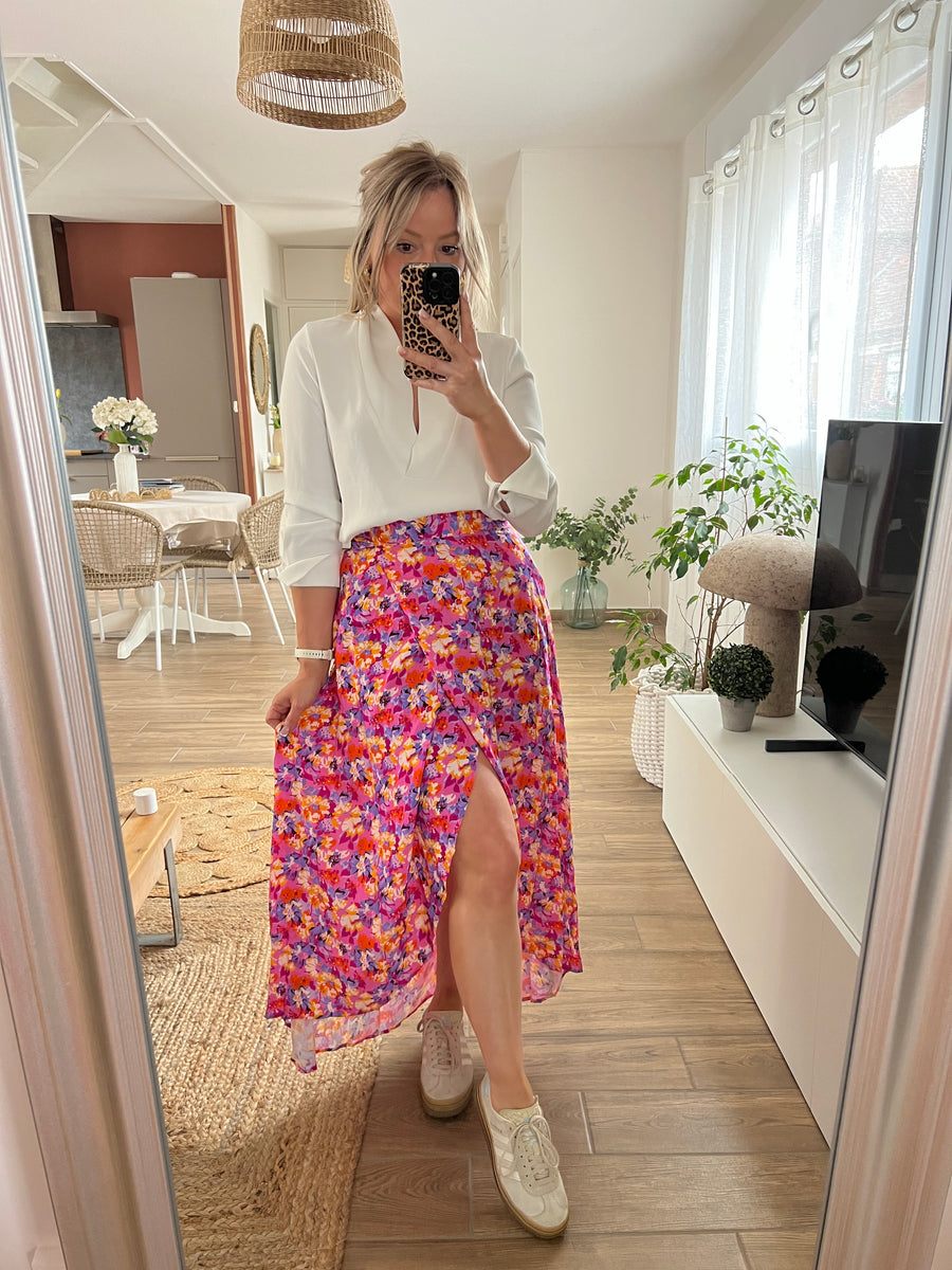 LA JUPE PORTEFEUILLE ROSE
