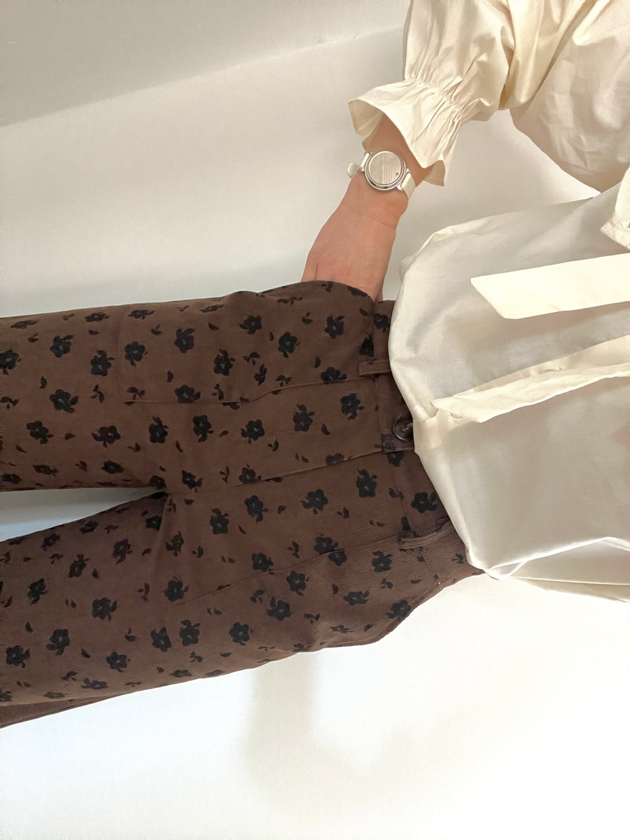 LE PANTALON VELOUR FLOWER