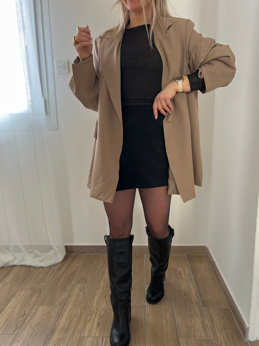 LE BLAZER CROISÉ TAUPE