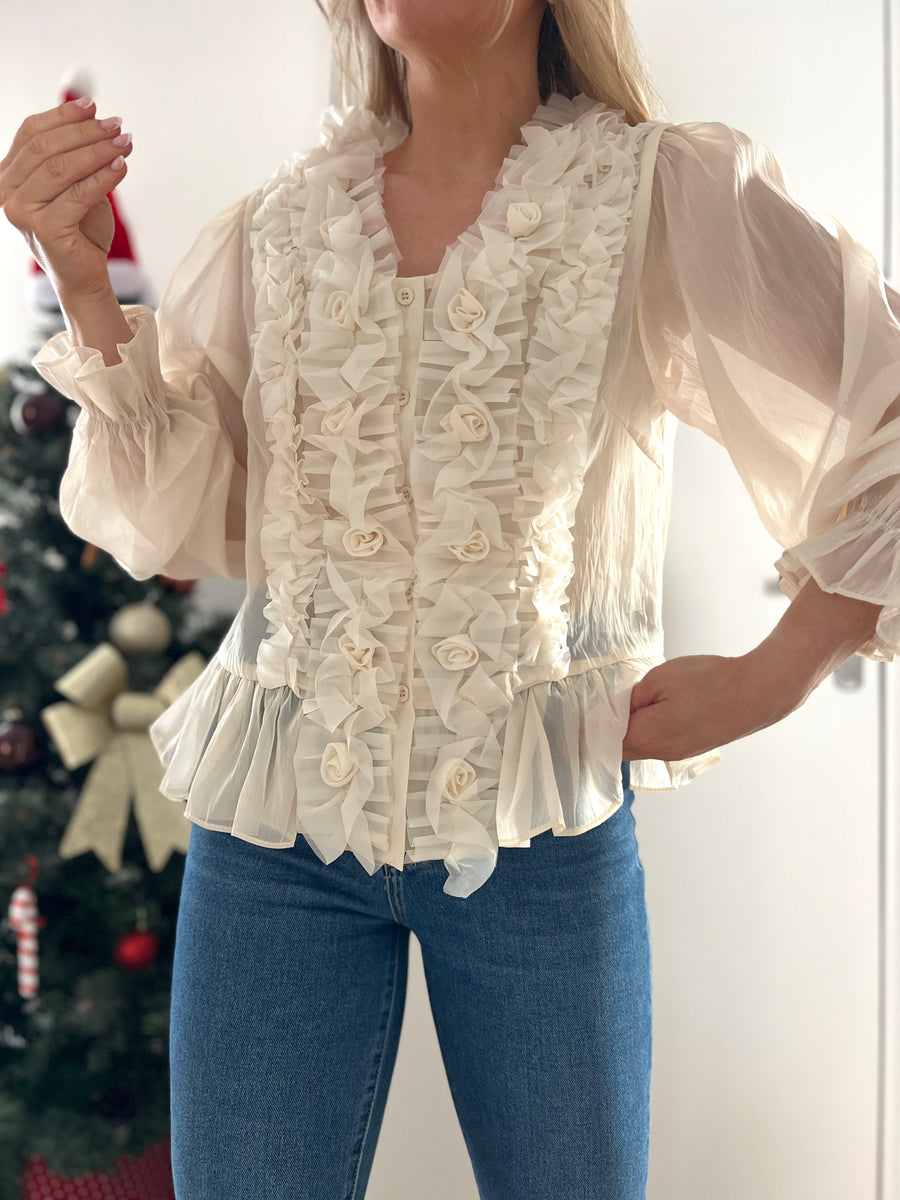 LA BLOUSE ORGENZA ÉCRU