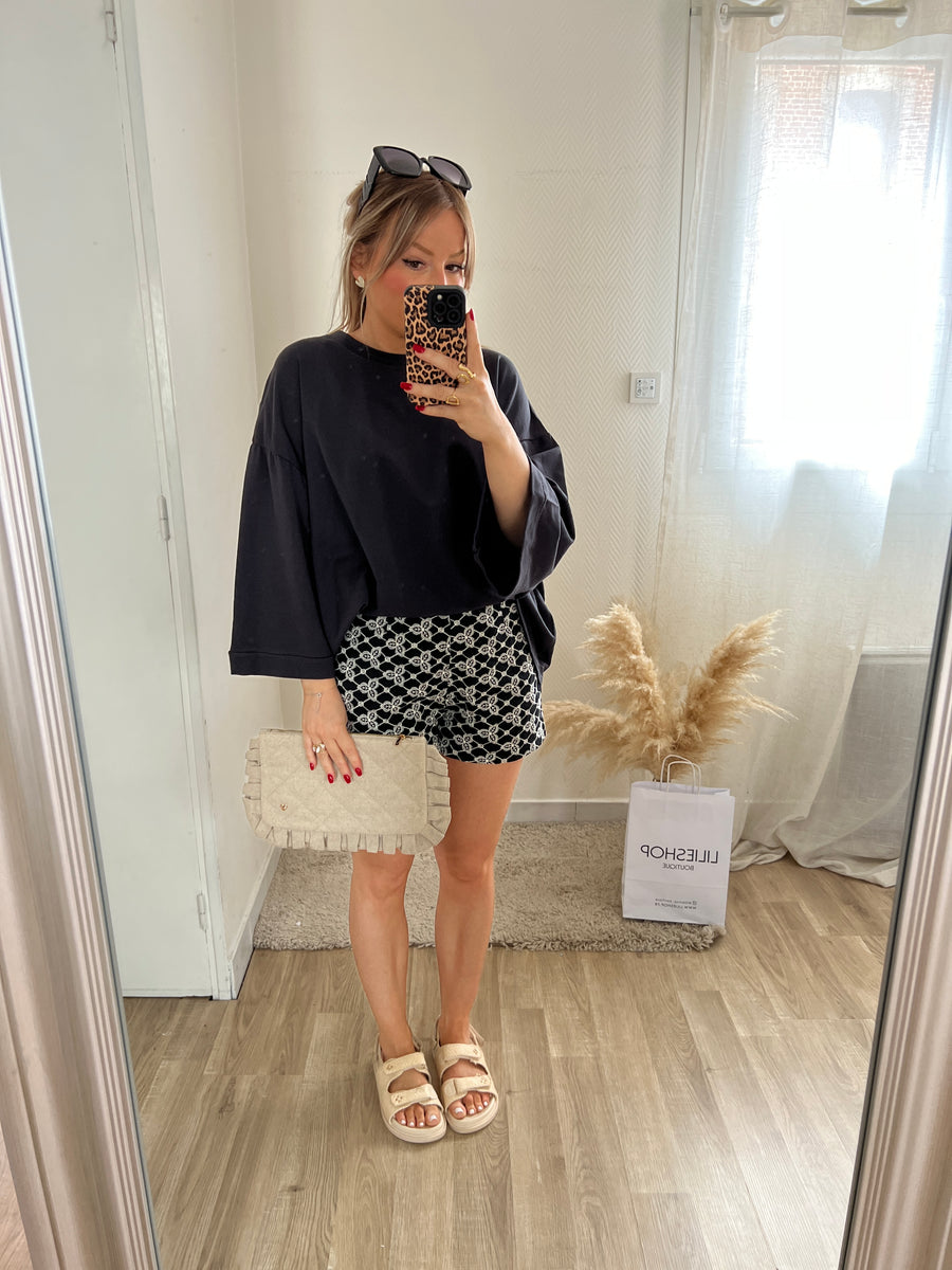 LE SHORT BRODERIE NOIR