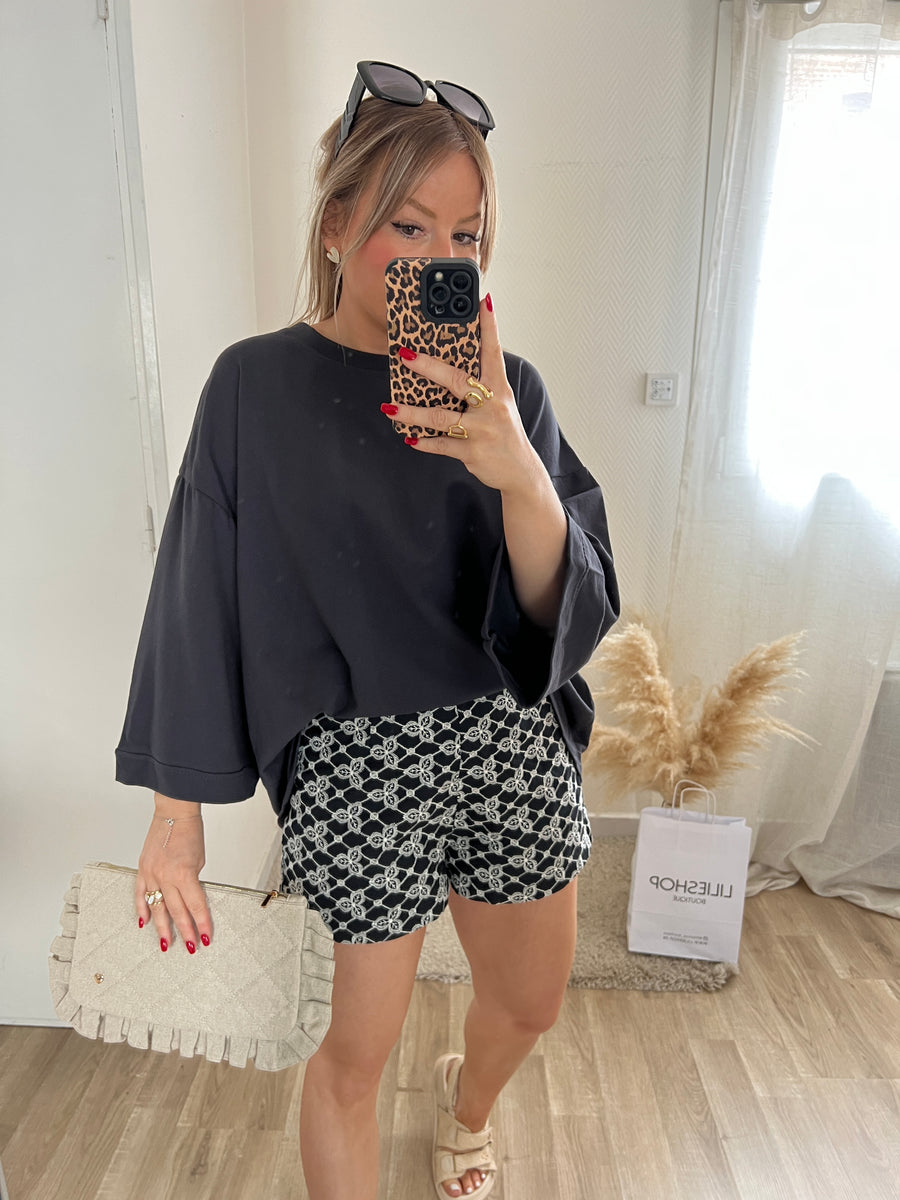 LE SHORT BRODERIE NOIR