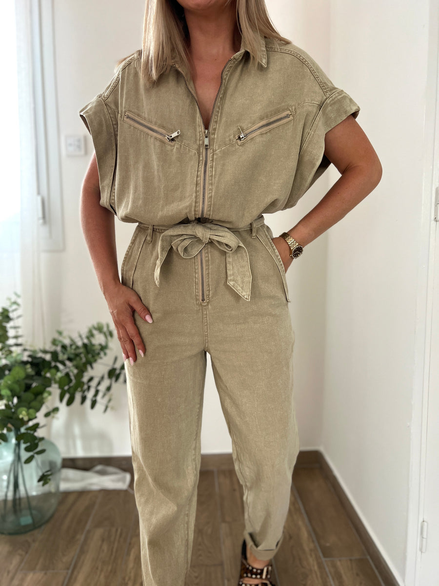 LA COMBINAISON EN JEAN BEIGE