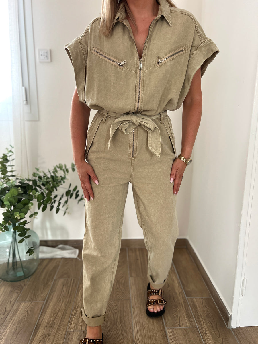 LA COMBINAISON EN JEAN BEIGE