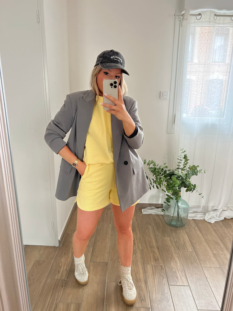L'ENSEMBLE SWEAT SHORT JAUNE