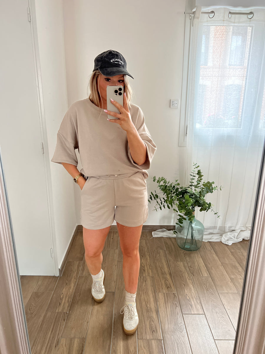 L'ENSEMBLE SWEAT SHORT BEIGE