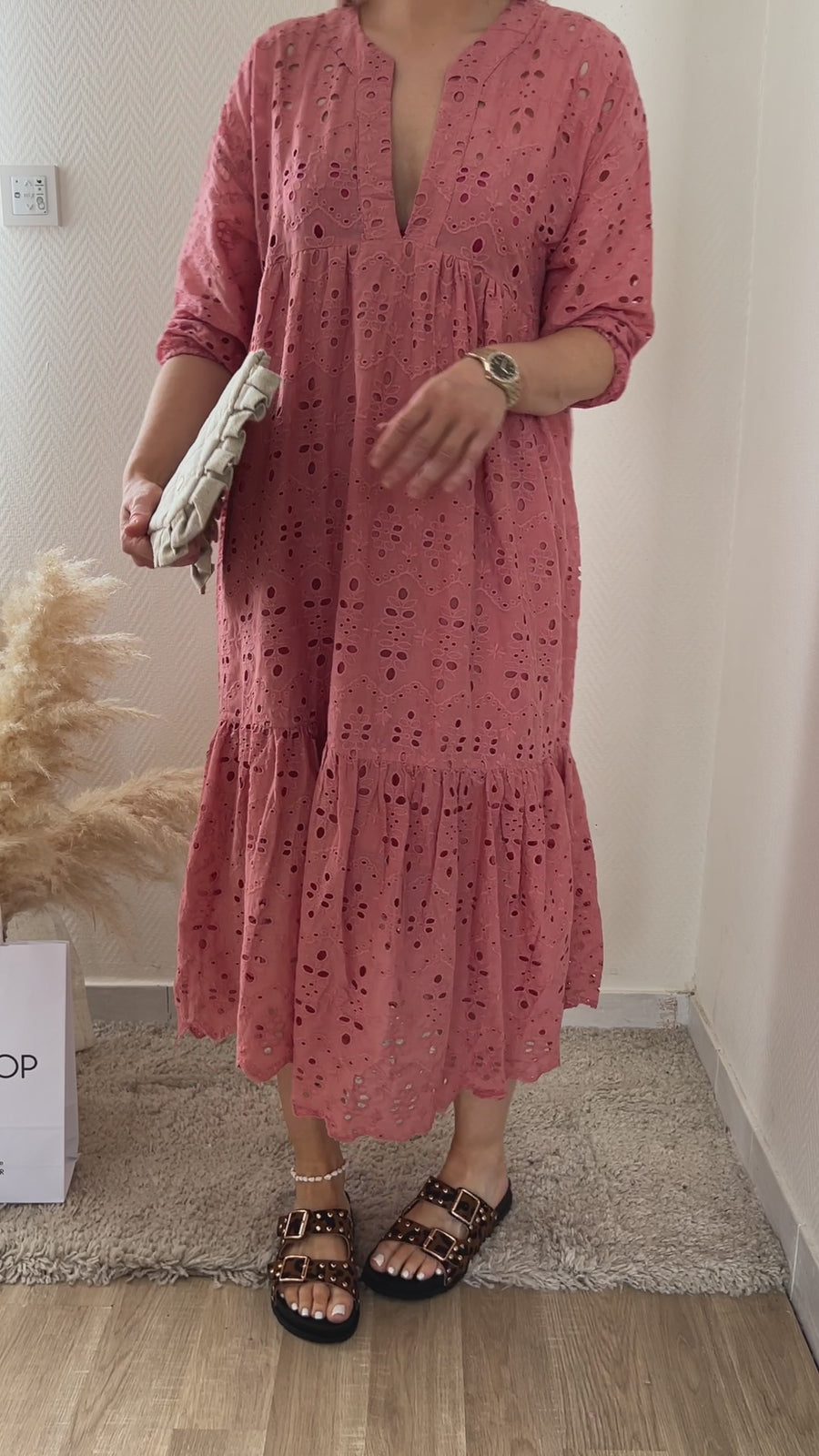 LA MAXI DRESS BRODERIE TERRACOTA